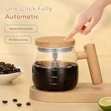Self Stirring Coffee Mug – Electric Automatic Mixing Cup for Coffee, Milk, & Drinks | Rechargeable, Waterproof, Self Mixing Glass Mug for Home & Office